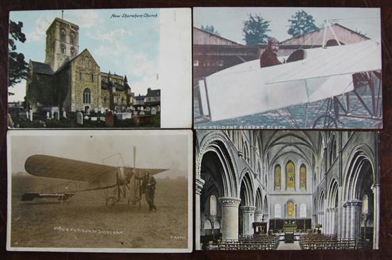 Shoreham Airport and New Shoreham Church. An album of 120 postcards,